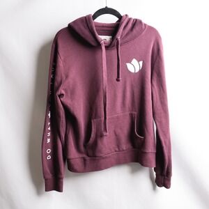 Dutch Bros Love Abounds Maroon Purple Hoodie Sweatshirt Womens L Broista Casual